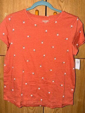 NEW old navy orange flower tee